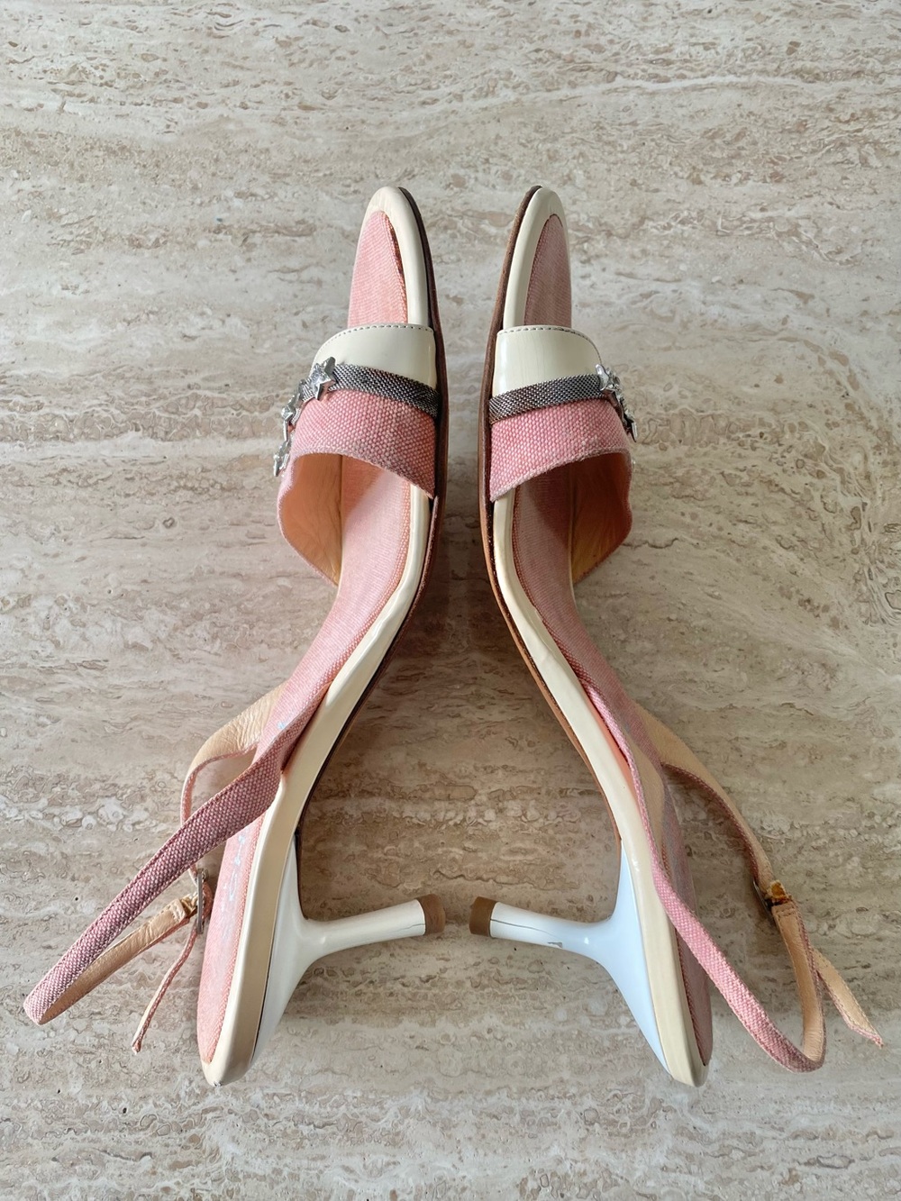 Vintage Chanel Crystal Star CC Sandal Heels - Picture 4 of 12